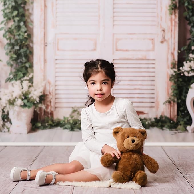Kate White Wood Flooring Mat Photography Floor Mats Newborn Photography Props Rubber Wooden Floor Wall Backdrop for Photo Studio 5x4ft