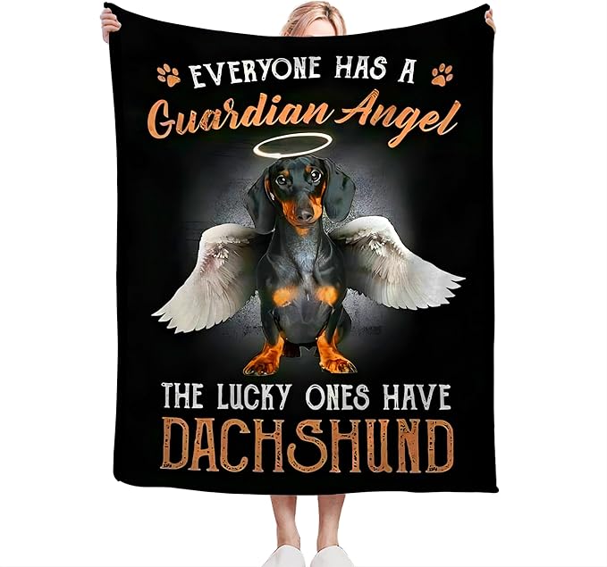 Dachshund Gifts & Decor: Cute Dog Throw Blanket - Soft, Warm, Cozy Fleece for Couch, Sofa, Bed - 50"x40"