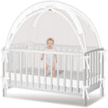 Crib Tent - Crib Net to Keep Baby in, Stop Baby from Climbing Out of Crib, Pop Up Baby Crib Tent with Double Zip Strong Rods and Breathable Net Clear Visibility Easy to Install (White, Large)