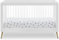 Delta Children Sloane 4-in-1 Acrylic Convertible Crib - Includes Conversion Rails, Bianca White w/Melted Bronze