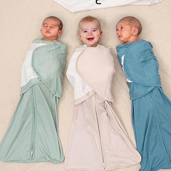 2-Pack 0.5 TOG Newborn Sleep Sack, All-in-One Swaddle Wrap with Silent Velcro for Infants (0–3 Months)