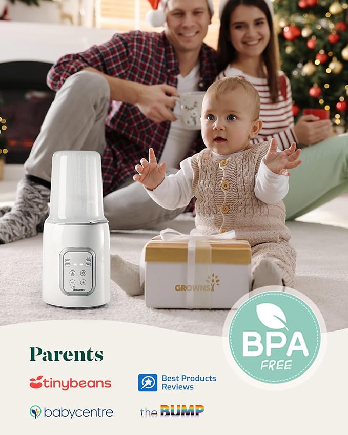 Bottle Warmer, GROWNSY 8-in-1 Fast Baby Milk Warmer with Timer for Breastmilk or Formula, Accurate Temperature Control, with Defrost, Sterili-zing, Keep, Heat Baby Food Jars Function