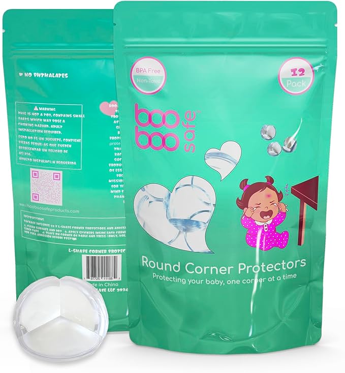 Transparent Corner Protector for Baby Safety - 12-Pack Edge Protectors, Furniture Corner Guards & Table Edge Covers - BPA-Free, Round Shape Design for Baby Proofing Corners