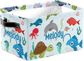Deven Ocean Animal Personalized Large Storage Baskets for Organizing Shelves with Handle,Closet Decorative Storage Bins for Bathroom,Nursery,Home