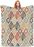 Boho Blanket for Women Kids Adults Flannel Decor Soft Ethnic Pattern Throw Blankets for Couch Travel Nap 60x50 Inches