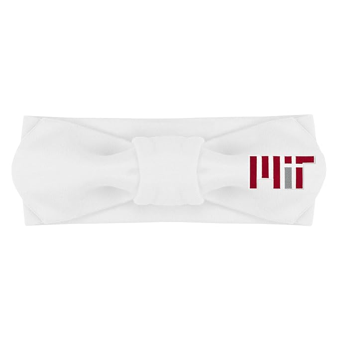 Creative Knitwear MIT Engineers Infant Girls White Solid Hair Knot Headband Embroidered Logo - Size Newborn - 4T