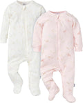Gerber baby-girls Baby Unisex 2-pack 2-way Zip Textured Sleep 'N Play