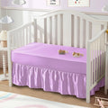 SiinvdaBZX 2-Piece Set Satin Crib Sheets & Crib Bed Skirt, 52" x 28" Silky Soft Ruffled Baby Crib Skirt with Adjustable Elastic 14" Drop, Fit for Standard Crib & Toddler Bedding (Lavender)