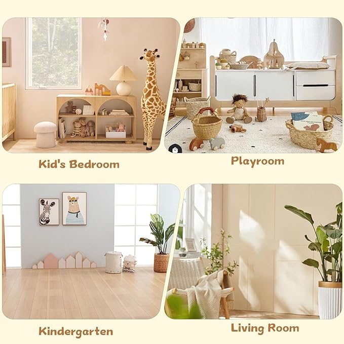 COZPAW Toy Storage Organizer, 2 Tier Montessori Shelf with Movable Bins, Toy Organizers Book Shelf for Kids Room, Playroom, Nursery (Brown)