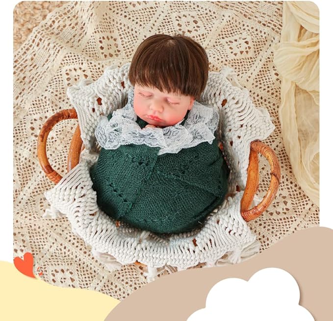 Kate Newborn Photography Props Set&Wood Texture Floor Mat(5x4ft)