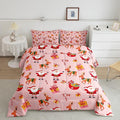 Feelyou Christmas Bedding Set for Kids Boys Girls Toddler Size Santa Claus Comforter Set Ultra Soft Xmas Deer Elk Decor Comforter Duvet Quilt Bedroom Decor Christmas Decor Quilt