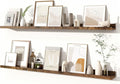 Fun Memories Picture Ledge Shelves Set of 2, 48 Inch Rustic Wall Mounted Floating Shelves with Lip for Home Storage and Décor in Bathroom, Kitchen, Nursery, Bedroom, Living Room, Brown