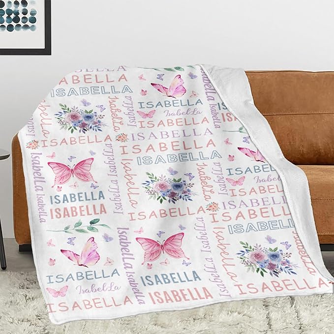 Ships Next Day, Personalized Blanket for Teen Boys Girls, Custom Blanket with Name Customized Flannel Throw Christmas Birthday Blanket Gifts for Kids or Adult