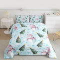 Feelyou Merry Christmas Kids Comforter Set Twin Size Cute Snowman Bedding Set Christmas Tree Duvet Quilt for Kids Boys Girls Bedroom Love Hearts Decor Microfiber Ultra Soft Breathable