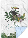 Personalized Baby Blanket with Name – Toucan Pattern Soft Receiving Blanket for Newborn Boys, Custom, Hunting Theme Nursery Decor for Toddlers