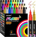 SFAIH Liquid Chalk Markers for Bhalkboard - [Highlighter Marker Pen for LED light board], 0.7-1mm Fine Tip, 30 Colors, Chalk Pens for Chalkboard, Calendar, Windows, Glass