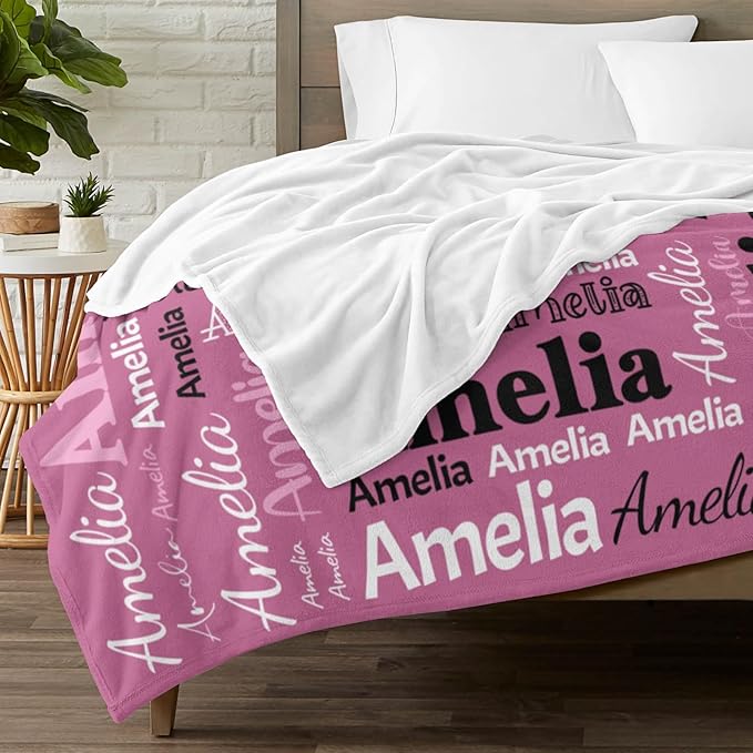 Dr.TOUGH Personalized Blanket for Adult Kids with Name Customized Blankets Personalized Throw Blanket for Christmas Birthday Gifts
