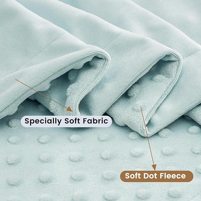 david's kids Micro Fleece Minky Baby Blanket for Boys Girls Neutral with Double Layer and Soothing Raised Dots, Breathable and Soft Lightweight Receiving Blanket for Newborns 30x40 Inches, Light Blue
