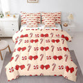 Feelyou Red Christmas Girly Comforter Set with Sheets Kids Christmas Bowknot Bedding Set Boys Girls Bow Candy Decor Bed in a Bag Xmas Theme Bed Set Bedroom Queen Size