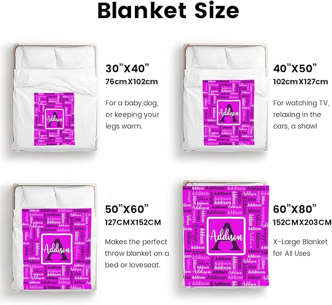 Dr.TOUGH Name Blanket Personalized Blanket for Adult Kids Flannel Customized Personalized Blankets and Throws