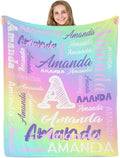 Personalized Name Blankets and Throws, Custom Blanket with Name, Personalized Blanket Gifts for Women Men Custom Soft Fleece Blanket with Names