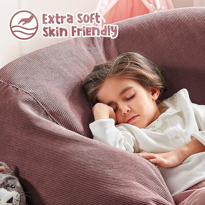 Nobildonna Bean Bag Chair Cover (No Filler) for Kids and Adults,Beanbag Stuffed Animal Storage Without Filling Plush Toys Holder and Organizer Soft Premium Corduroy 200L