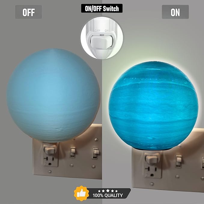 Uranus Night Lights | 5" Uranus Night Lamp LED Light | 3D Solar System NightLight, Planet Home Décor, Space Nursery, Kids Room, Space Gift, Birthday Gifts, Bedroom Decorations