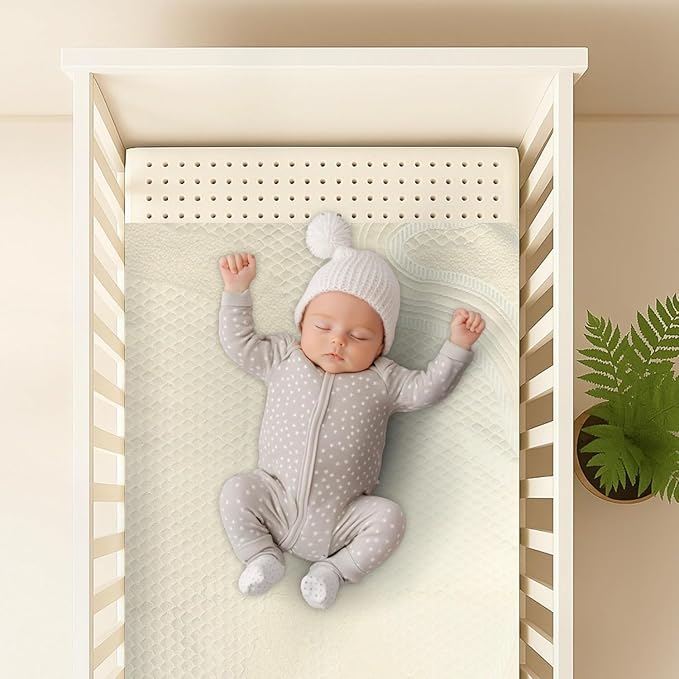 ORGANIC TEXTILES Organic Baby Mattress Topper with Organic Cotton Removable Cover - GOLS/GOTS Certified - Breathable - 2" Portable (36"x26")