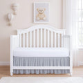 Rajlinen Ruffled Crib Bed Skirt, Microfiber, Dust Ruffle with Split Corners, 14" Drop, Nursery Toddler Bedding for Baby Boys or Girls, Light Grey
