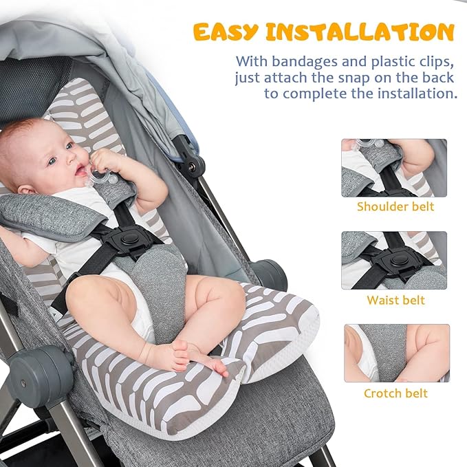 Universal Baby Stroller Cushion Pad for Toddler 3D Air Mesh Baby Seat Pad Liner for Stroller Soft and Breathable Pram Pushchair Baby Stroller Cushion Seat Liner for Baby （Geometry）