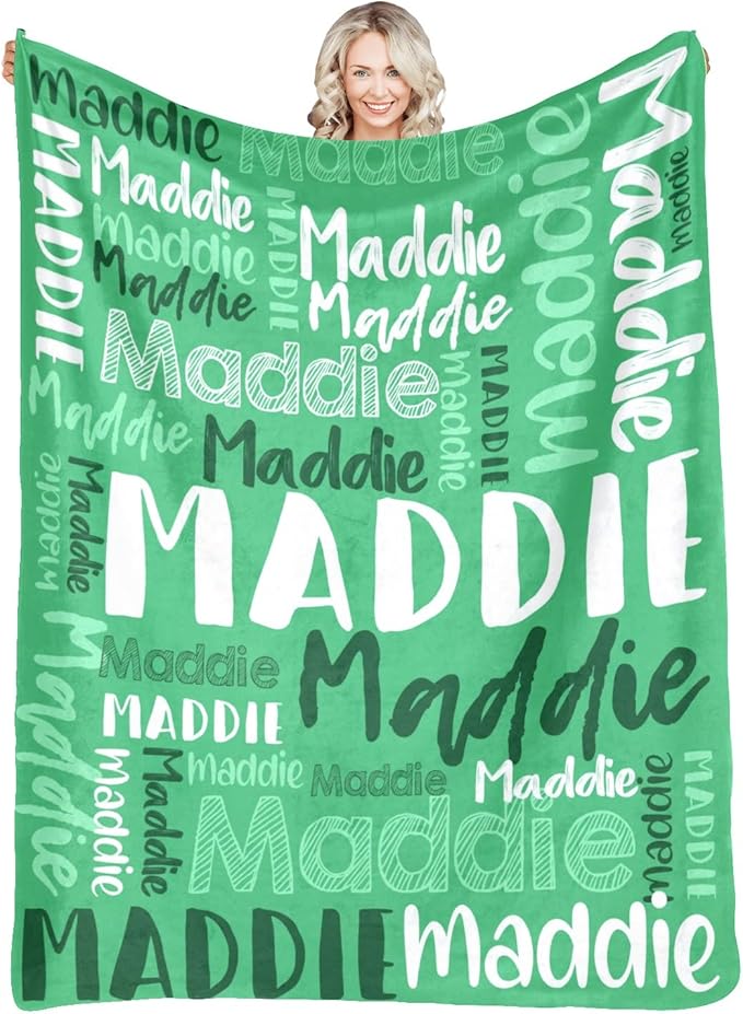 Personalized Blankets With Name Customized Baby Blankets for Girls Boys Adults Monogrammed Blankets and Throws Christmas Birthday Mothers Fathers Valentines Day Gift (Medium Sea Green,50''×60'')