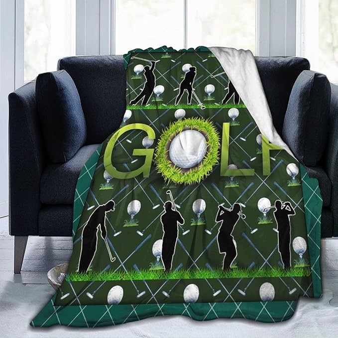 Golf Blanket Golf Throw Blanket Gifts for Golfer Man Woman Girls Boys Super Soft Flannel Lightweight Fluffy Plush Fuzzy Fleece Golfing Decor Blanket for Bed Sofa Bedding 60"X80"