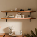 12x48 Inch Rustic Wood Floating Shelves 2-Pack - Farmhouse Wall Shelves with 100 lbs Capacity, Easy Installation for Living Room, Kitchen, Bathroom