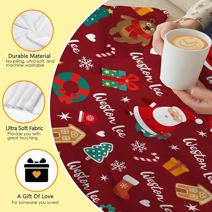 Custom Christmas Blanket | Personalized Blanket for Boys Girls | Plush Cozy Customized Name Blanket | Personalized Gifts Name Blanket for Birthday Christmas | 60"x80"-Adults/Twin Size
