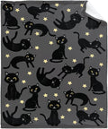Thuswarm Cats and Stars in The Dark Flannel Throw Blanket Warm Cozy Soft Funny Print Blankets for Bed Couch Sofa Room Decoration Gifts 120”×90” Extra Large for Family