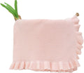 Cotton Baby Blanket with Ruffle Edge Soft Breathable Newborn Blanket for Boys & Girls, Lightweight Knit Throw for Crib, Stroller & Nursery Multiple Colors Available Pink 30x30