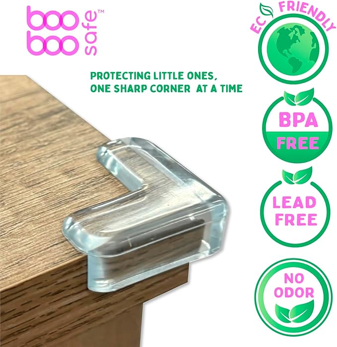 Transparent Corner Protector for Baby Safety - 12-Pack Edge Protectors, Furniture Corner Guards & Table Edge Covers - BPA-Free, Soft L-Shape Design for Baby Proofing Corners