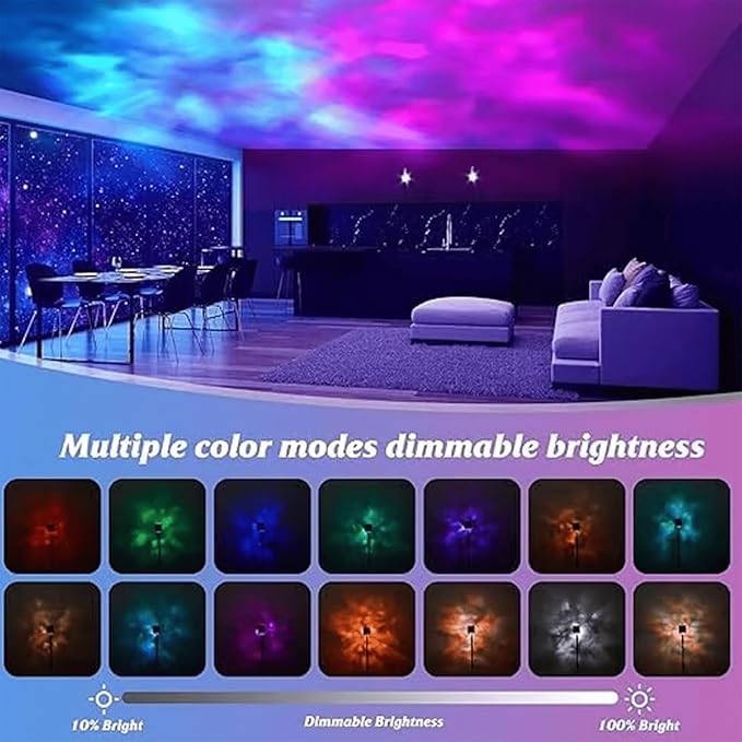 Aurora Borealis Night Light Projector, Aurora Dreamscape Projector, Magical Northern Lights for Your Room, 3/16 Colors Ambient Dynamic Wave Cube Lamp with Remote (3 Colors Plug-in, Plastic)