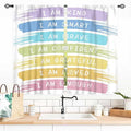 Rainbow Curtains for Classroom, Kids Girls Baby Boho Cute Inspirational Motivational Quotes Cartoon Colorful Pastel Nursery Classroom Bedroom Living Room Bathroom Window Drapes 2 Panels, 55x39 Inch