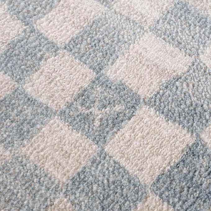 Hauteloom Benjy Living Room, Bedroom Area Rug - Contemporary - Cream, Silver Blue - 18" x 18"