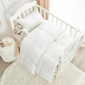 Toddler/Travel/Crib Goose Down Comforter Duvet/Blanket Multifunctional,100% Organic Cotton & Washable Unisex Kids,All Season,White 47x60