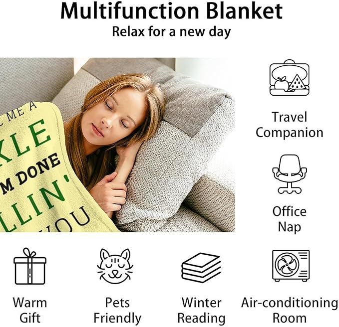 Pickle Throw Blanket for Teen - 50x60 Inches Throw Size - Soft Fluffy Cozy Blankets Gift - Beige Novelty Blanket Throws for Living Room Decorative