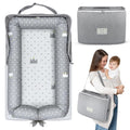 Baby Lounger for Newborn 0-24 Months, Snuggle Cozy Me Portable Infant Lounger with Soft Breathable Cotton, Adjustable Size Lengthen Space Lightweight & Washable Essentials for Home Travel (1. Crown)