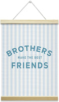 Nopoben Blue Stripes Poster Hanger Frame - Brothers Make the Best Friends, Kids Room Wall Art With Wooden Poster Hanger, Boys Bedroom Playroom Game Room Decor(12x16 Inches)-05