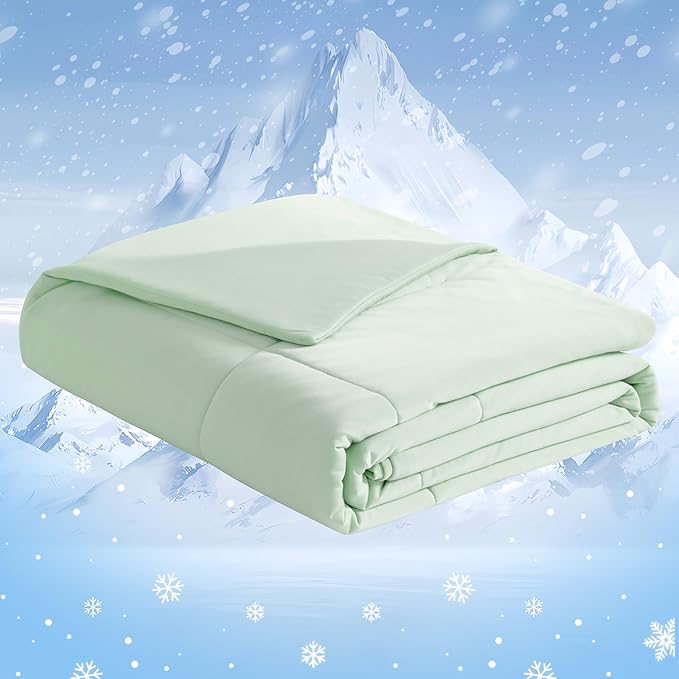 NTBAY Cooling Throw Blanket, 50x60 Inches - Japanese Double-Sided Cool Fabric with Q-Max 0.43, Soft Summer Couch Blanket for Adults, Kids and Pets, Mint Green