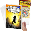 50 Pack Comic Book Bags and Boards Set 7.25x10.5 Inch Self-Sealing Comic Bags and Boards with Archival Boards for Long-Term Storage & Protection