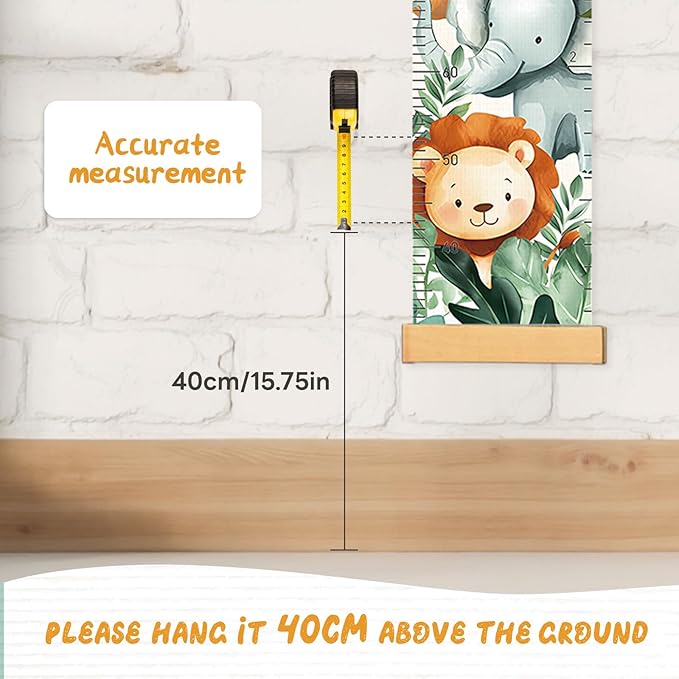 Height Chart for Kids, Height Measurement for Kids Wall Decor, Playroom Wall Decor, Nursery Wall Decor, Kids Bathroom Decor (Cute Animals)