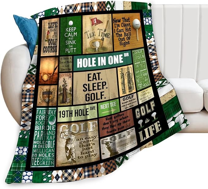 Golf Blanket Gifts for Golf Lovers Golf Throw Blanket for Women Men Adults Soft Warm Cozy Fleece Blanket for Couch Sofa Bed 50"x60"