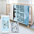 Personalized Baby Crib Bedding Set, Custom Name Blue Glider Theme Nursery Bedding Set 3 Pcs, Baby Blanket Fitted Crib Sheet Changing Pad Cover, Personalized Nursery Decor Gift for Newborns Boys