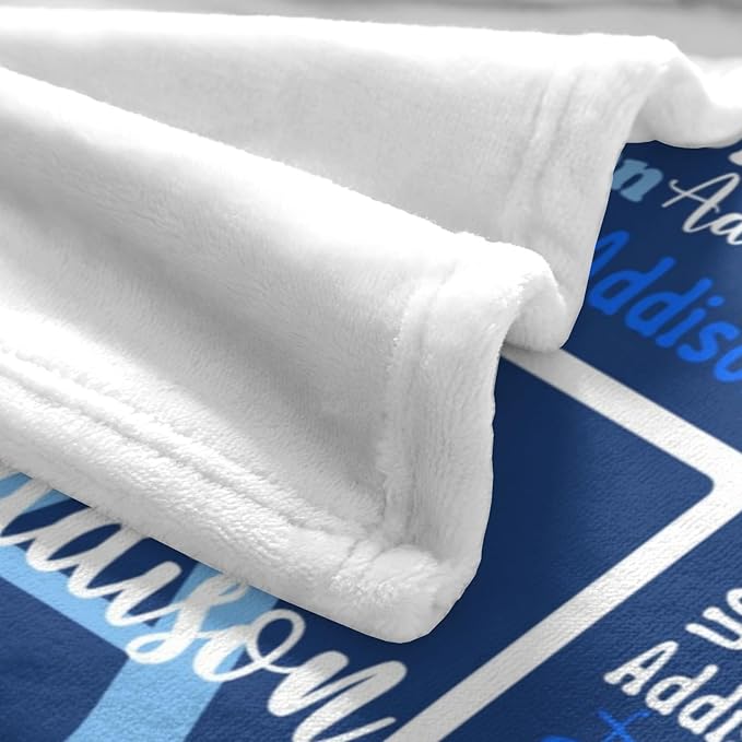Dr.TOUGH Name Blanket Personalized Blanket for Adult Kids Flannel Customized Personalized Blankets and Throws